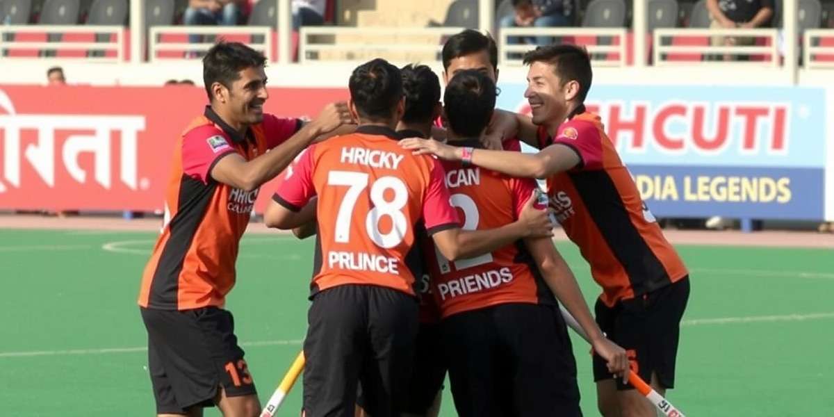 Hockey India Legends Celebration Hockey India Legends players celebrating a goal